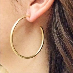 Matte gold hoops. 2in radius